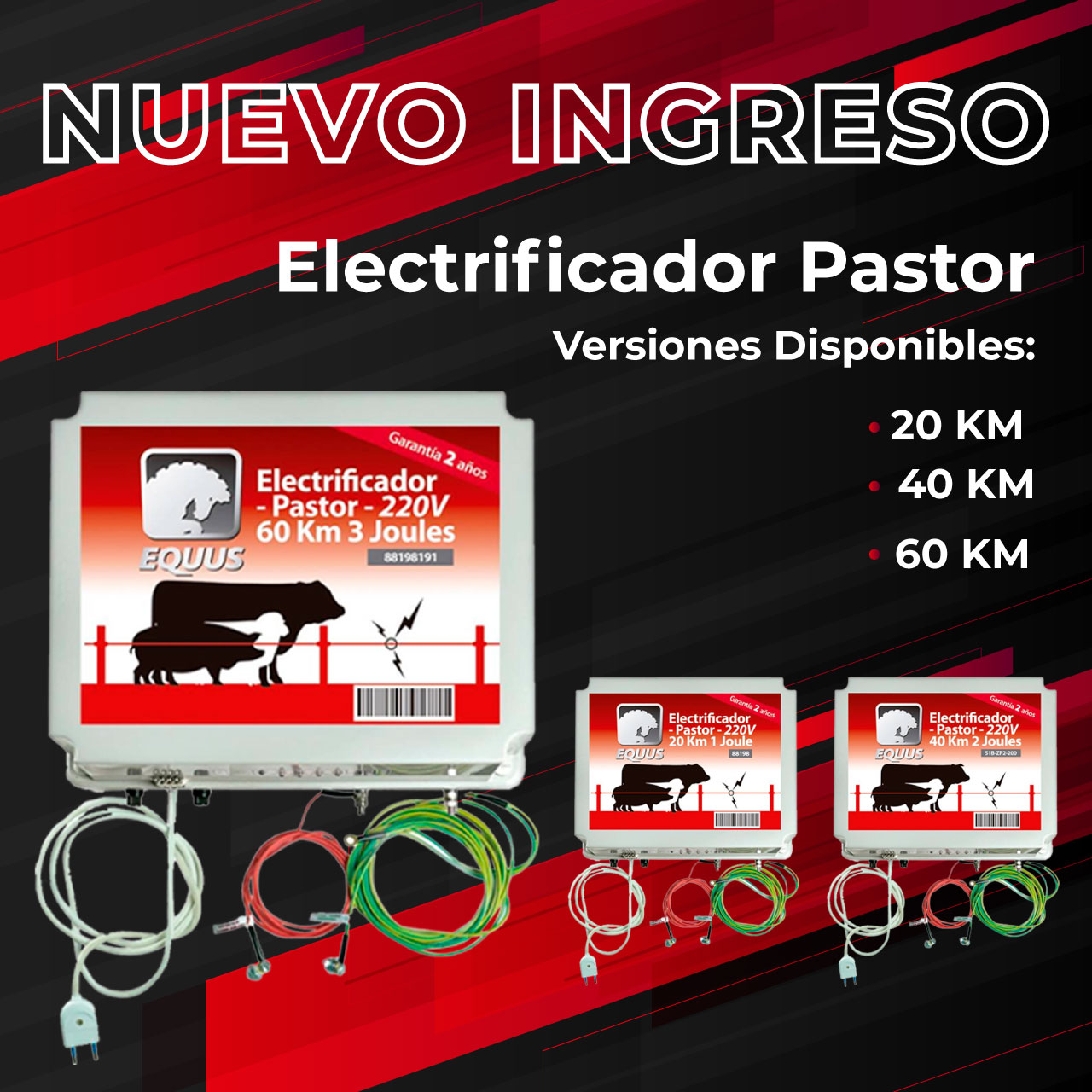 Electrificador Pastor Electrico Equus 20 Km 1 Joule Agro
