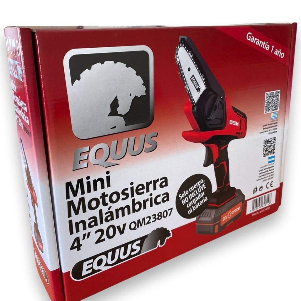 Mini Motosierra Inalámbrica Equus 4” + Cargador + Bateria Jardinería  Motosierras